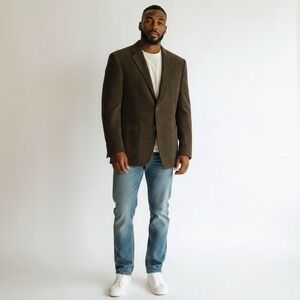 Insearch Mens Corduroy Olive Blazer Size XL 3 Button Preppy